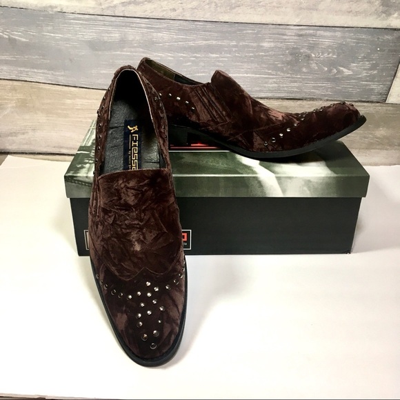 FIESSO by Aurelio Garcia brown velvet stud loafers main image 11